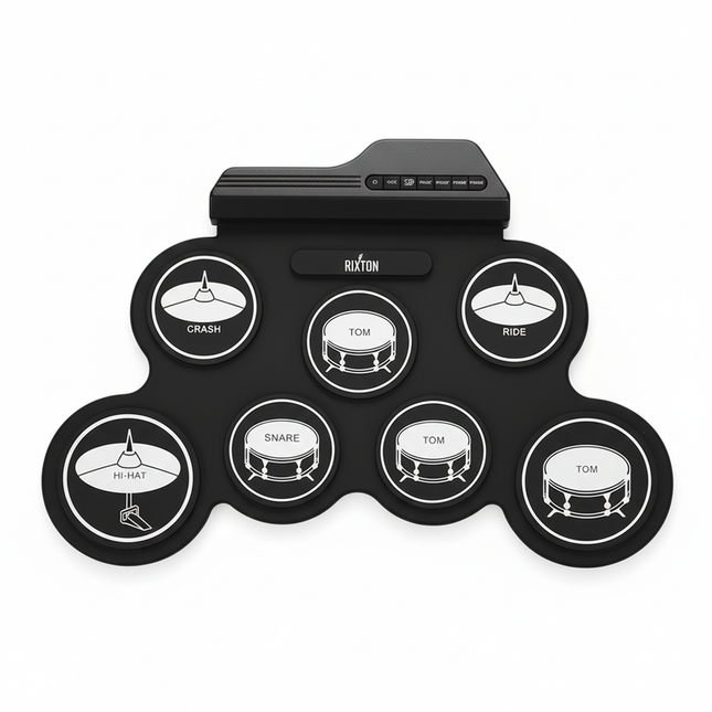 Portable Roll-Up Electronic Drum Set — 7 Silicone Pads, USB/MP3, Pedals & Sticks - Icon Version