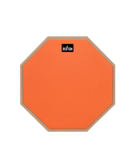 8" Rubber “Dumb Drum” Practice Pad — High-Rebound Wooden Base for Jazz & Training - Orange