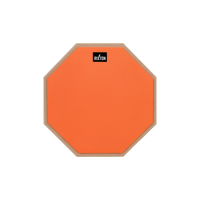 8" Rubber “Dumb Drum” Practice Pad — High-Rebound Wooden Base for Jazz & Training - Orange