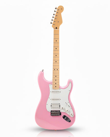Full Size H-S-S Electric Guitar — Maple Neck, Rosewood Fretboard - Pink