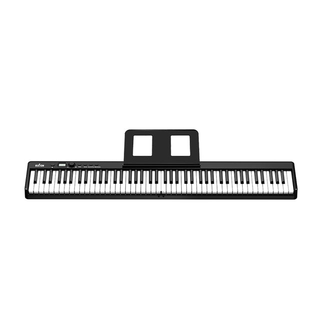 Rixton 88-Key Foldable Digital Piano — Portable Semi-Weighted MIDI Keyboard, Full-Size Keys - Black