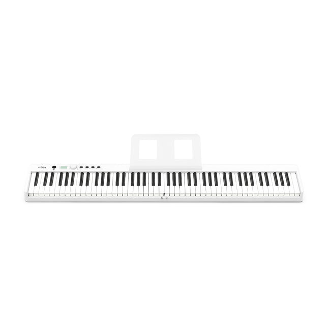 Rixton 88-Key Foldable Digital Piano — Portable Semi-Weighted MIDI Keyboard, Full-Size Keys - White